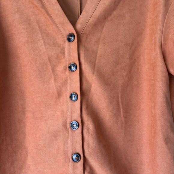 Vestique Orange Short Sleeve Collared Button Down Romper Size Small - Picture 7 of 12